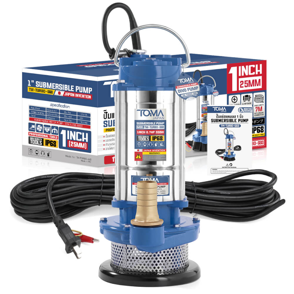 ปั๊มจุ่ม TOMA JAPAN รุ่น TM-TURBO-660 ขนาด 1 นิ้ว 0.7HP 550W_7